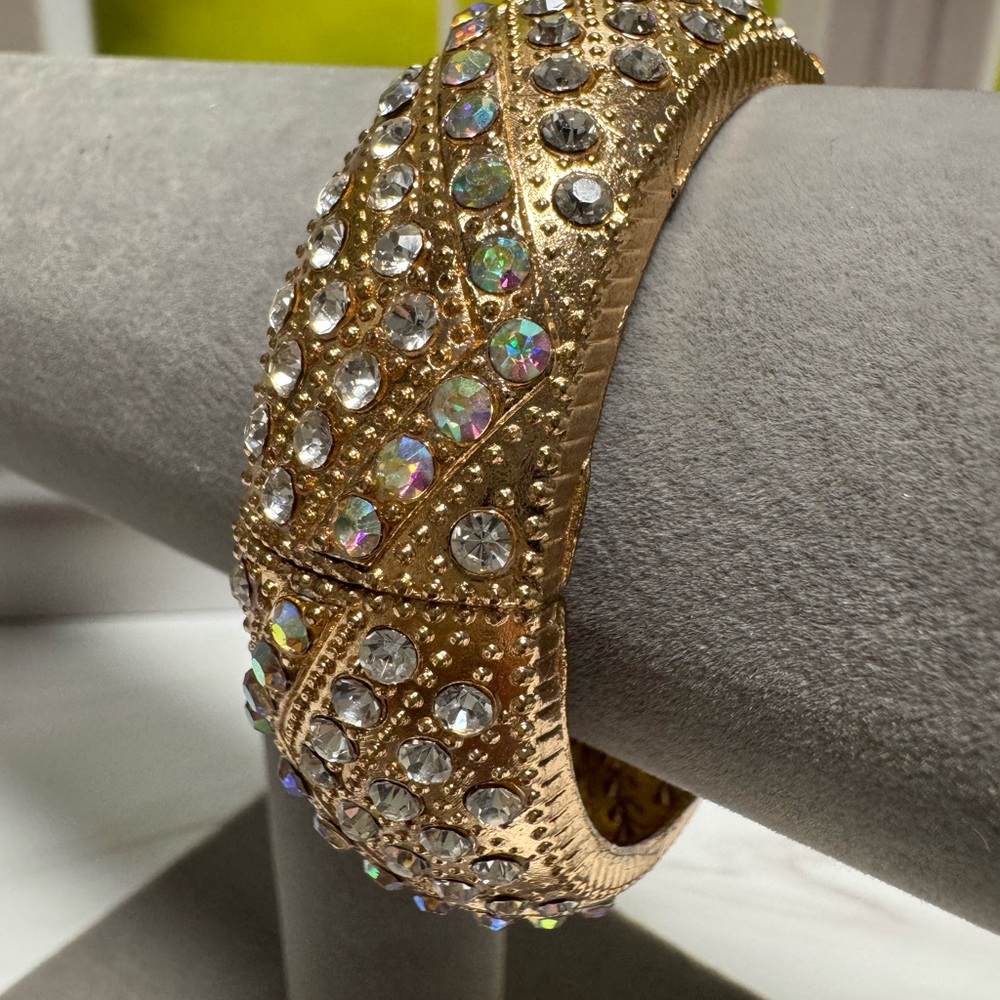 Boutique Gold Crystal Bangle Bracelet - Picture 10 of 17